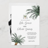 熱帯モダンビーチ海結婚式招待状 招待状 (正面/裏面)