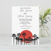 熱帯モダンビーチ海結婚式招待状 招待状 (スタンド正面)