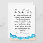 熱帯モダンビーチ結婚式サンキューカード サンキューカード (正面/裏面)