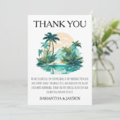 熱帯モダンビーチ結婚式サンキューカード サンキューカード (スタンド正面)