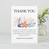 熱帯モダンビーチ結婚式サンキューカード サンキューカード (スタンド正面)