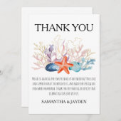 熱帯モダンビーチ結婚式サンキューカード サンキューカード (正面/裏面)