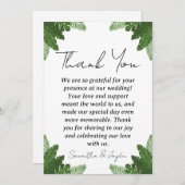 熱帯モダンビーチ結婚式サンキューカード サンキューカード (正面/裏面)