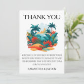 熱帯モダンビーチ結婚式サンキューカード サンキューカード (スタンド正面)