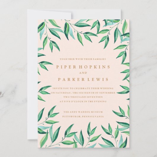 熱帯モダンビーチ結婚式招待状 招待状 (正面)