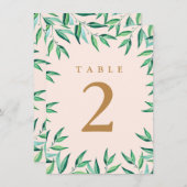 熱帯モダンビーチ結婚式表番号 招待状 (正面/裏面)