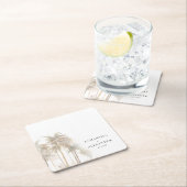 熱帯モダンビーチ結婚式 スクエアペーパーコースター (インサイチュ)