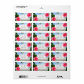 熱帯モダンビーチ，ハイビスカス ラベル (フルシート)