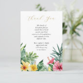 熱帯モダンフローラの生死お祝い サンキューカード (スタンド正面)
