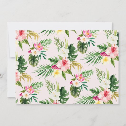 熱帯モダンフローラフォトスイート16誕生日 招待状 (裏面)