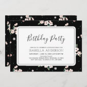 熱帯モダンフローラ夏大人の誕生日パーティー 招待状 (正面/裏面)