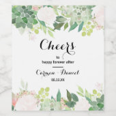 熱帯モダンフローラ結婚のワインラベル ワインラベル (シングルラベル)