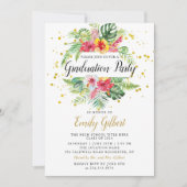 熱帯モダンフローラ観葉卒業パーティー 招待状 (正面)