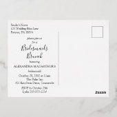 熱帯モダンブリデスメイドブランチ金ゴールド 箔招待状ポストカード (裏面)