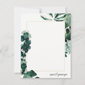 熱帯モダンモンステラの葉の緑のフレーム ノートカード (正面)