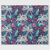 熱帯モダンヤシの木の抽象芸術 ラッピングペーパー (フラット)