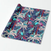 熱帯モダンヤシの木の抽象芸術 ラッピングペーパー (アンロールド)