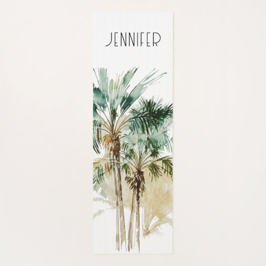 熱帯モダンヤシの木モノグラム ヨガマット (裏面)