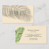 熱帯モダンヤシの葉の影 名刺 (正面/裏面)