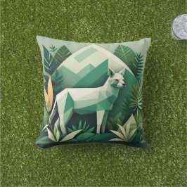 熱帯モダン動物枕 – 低ポリゴン幾何学模様 アウトドアクッション