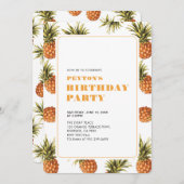 熱帯モダン夏の成人誕生日パーティー 招待状 (正面/裏面)