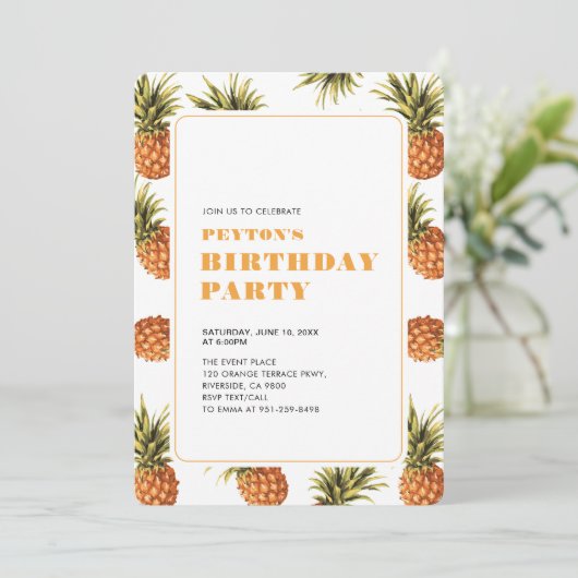 熱帯モダン夏の成人誕生日パーティー 招待状 (スタンド正面)