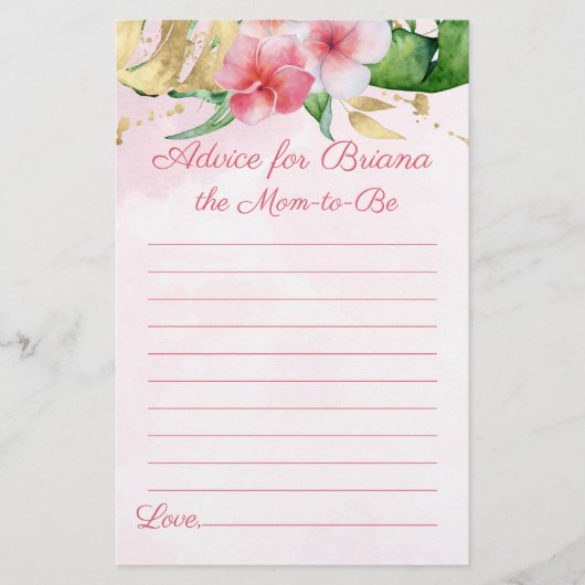 熱帯モダン夏の赤ちゃんシャワーゲームアドバイス (正面)