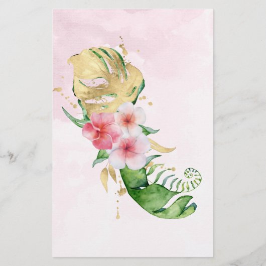 熱帯モダン夏の赤ちゃんシャワーゲームアドバイス (裏面)