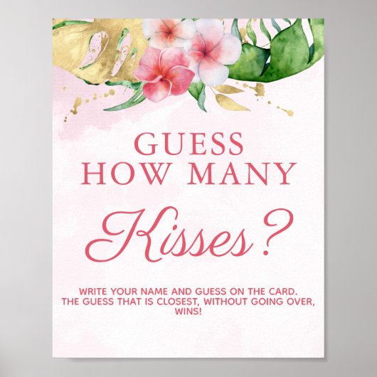 熱帯モダン夏フローラ赤ちゃんシャワーゲーム ポスター (正面)