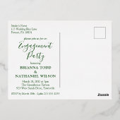 熱帯モダン婚約パーティ招待状金ゴールド 箔招待状ポストカード (裏面)