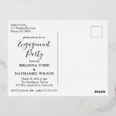 熱帯モダン婚約パーティ招待状金ゴールド 箔招待状ポストカード (裏面)