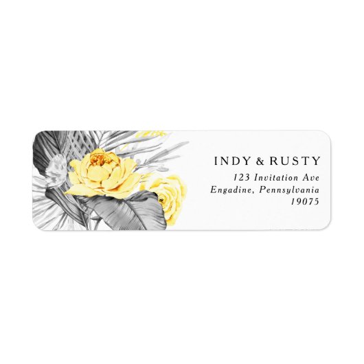 熱帯モダン差出人住所ラベル ラベル (正面)