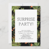 熱帯モダン成人驚き40歳の誕生日パーティー 招待状 (正面)