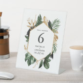 熱帯モダン抽象芸術結婚のテーブル番号 台座サイン (インサイチュ)