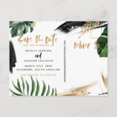 熱帯モダン抽象芸術絵を描結婚写真 案内ポストカード (裏面)