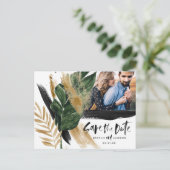 熱帯モダン抽象芸術絵を描結婚写真 案内ポストカード (スタンド正面)