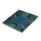 熱帯モダン暗椰子の葉、イチジク葉ジャングル タイル (側面)