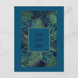 熱帯モダン暗椰子の葉、イチジク葉ジャングル ポストカード