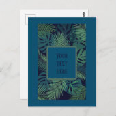 熱帯モダン暗椰子の葉、イチジク葉ジャングル ポストカード (正面/裏面)