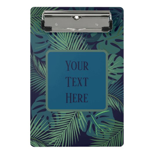 熱帯モダン暗椰子の葉、イチジク葉ジャングル ミニクリップボード (正面)