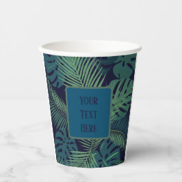 熱帯モダン暗椰子の葉、イチジク葉ジャングル 紙コップ