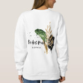 熱帯モダン植物性抽象芸術花嫁 スウェットシャツ (裏面)