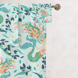 熱帯モダン椰子の木の模様 バスタオルセット