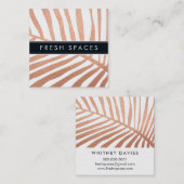 熱帯モダン椰子の葉のロゴトレンディーバラ金ゴールド スクエア名刺 (正面/裏面)