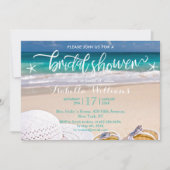 熱帯モダン海ビーチブライダルシャワー 招待状 (正面)