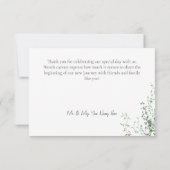 熱帯モダン熱帯雨林の葉 サンキューカード (裏面)