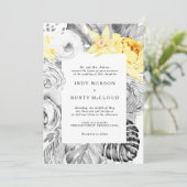 熱帯モダン結婚式招待状 招待状 (スタンド正面)