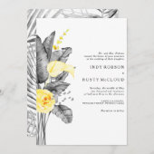 熱帯モダン結婚式招待状 招待状 (正面/裏面)