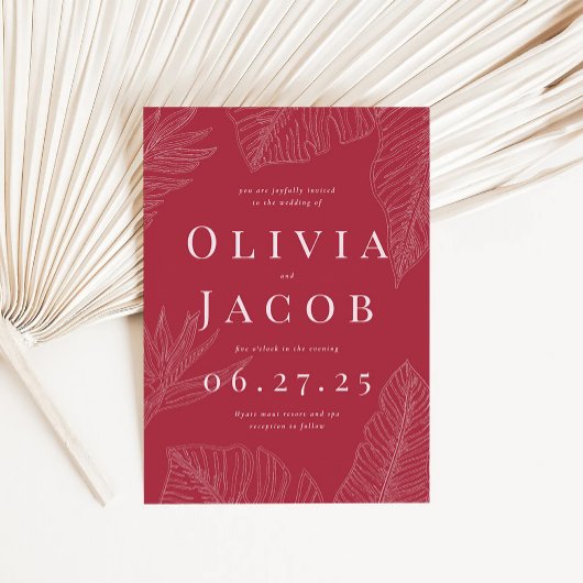 熱帯モダン結婚式招待状 招待状