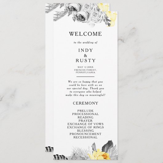 熱帯モダン結婚式 プログラム (正面/裏面)